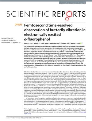 Femtosecond Time-Resolved Observation of Butterfly Vibration In