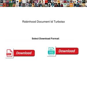 Robinhood Document Id Turbotax
