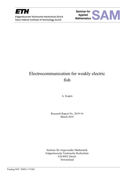Electrocommunication for Weakly Electric Fish