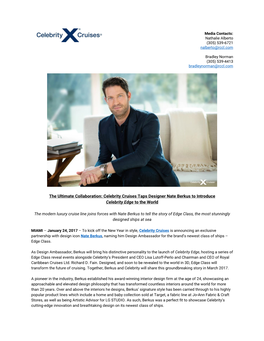 Celebrity Cruises Taps Designer Nate Berkus to Introduce Celebrity Edge to the World