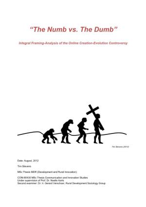 Integral Framing-Analysis of the Online Creation-Evolution Controversy
