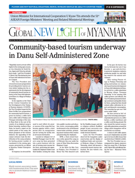 Community-Based Tourism Underway in Danu Self-Administered Zone
