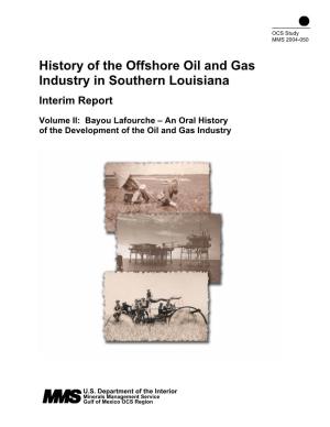 History of the Offshore Oil and Gas Industry in Southern Louisiana Interim Report