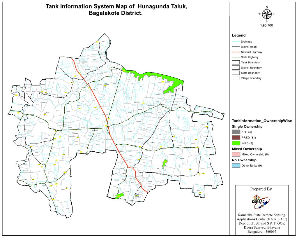 Tank Information System Map of Hunagunda Taluk, Bagalakote District ...