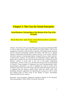 The Case for Social Enterprise