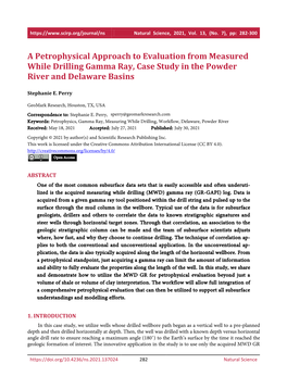 A Petrophysical Approach to Evaluation from Measured While Drilling Gamma Ray, Case Study in the Powder River and Delaware Basins