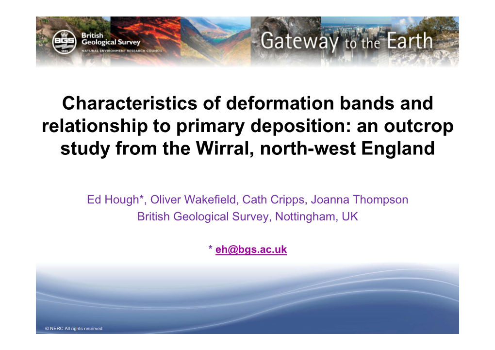 Characteristics of Deformation Bands and Relationship to Primary Deposition: an Outcrop Study from the Wirral, North-West England