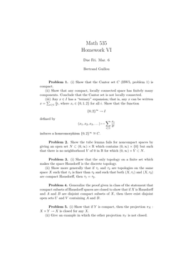 Math 535 Homework VI