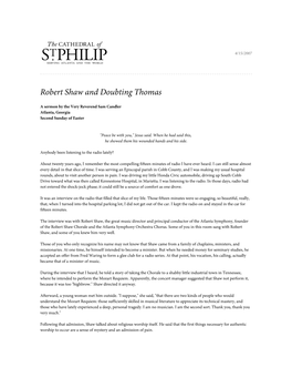 Robert Shaw and Doubting Thomas