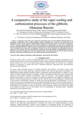A Comparative Study of the Super Cooling and Carbonization