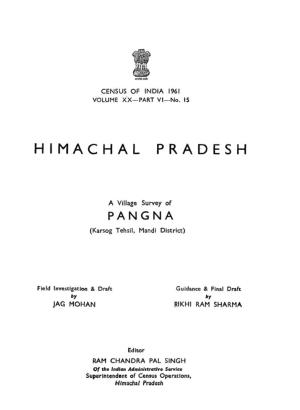 Pangna, Village Survey Of, Part-VI-No-15, Vol-XX, Himachal Pradesh