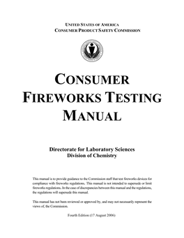 Consumer Fireworks Testing Manual