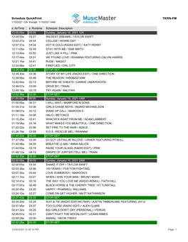 Schedule Quickprint TKRN-FM