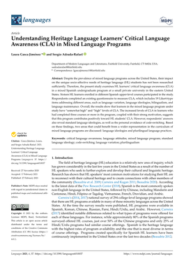 Understanding Heritage Language Learners' Critical Language