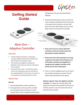Getting Started Guide -Xbox Adaptive Contoller