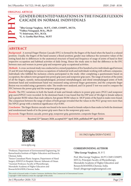 ABSTRACT Background: a Normal Finger Flexion Cascade (FFC) Is Formed by the Fingers of the Hand When the Hand in a Relaxed Position