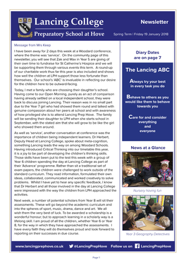 Lancing College Preparatory School at Hove Newsletter