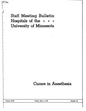 Staff Meeting Bulletin Hospitals of the » » » University of Minnesota