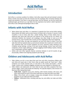Acid Reflux Hilliard Pediatrics, Inc