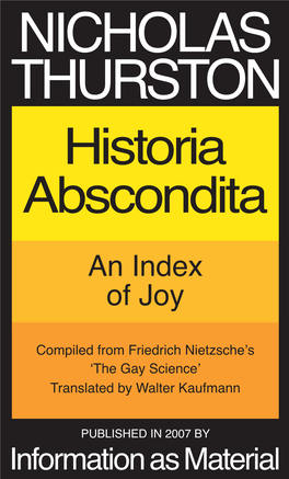 Historia Abscondita an Index of Joy