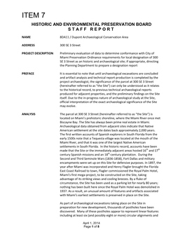 Historic and Environmental Preservation Board Staff Report