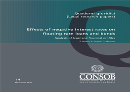 Effects of Negative Interest Rates on Floating Rate Loans and Bonds Analysis of Legal and Financial Profiles