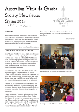 Spring 2014 Newsletter