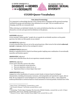 CCGSD Queer Vocabulary