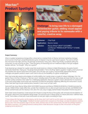 Product Spotlight Rickenbacker Guitar Wrap(Sales Literature)