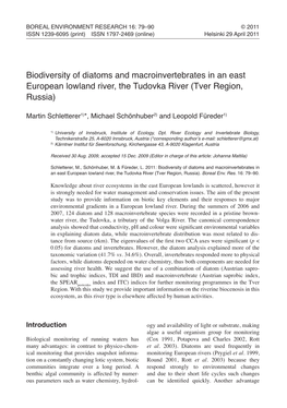 Biodiversity of Diatoms and Macroinvertebrates in an East European Lowland River, the Tudovka River (Tver Region, Russia)