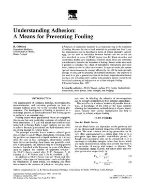 Understanding Adhesion: a Means for Preventing Fouling