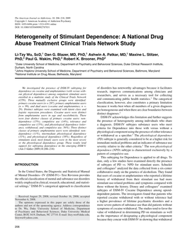 Heterogeneity of Stimulant Dependence: a National Drug Abuse Treatment Clinical Trials Network Study