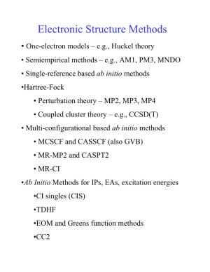 Electronic Structure Methods