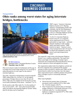 Ohio Ranks Among Worst States for Aging Interstate Bridges, Bottlenecks