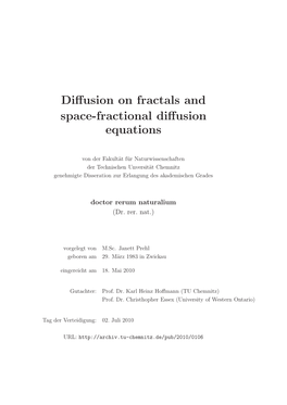 Diffusion on Fractals and Space-Fractional Diffusion Equations