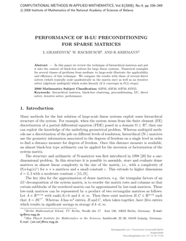 Performance of H-Lu Preconditioning for Sparse Matrices