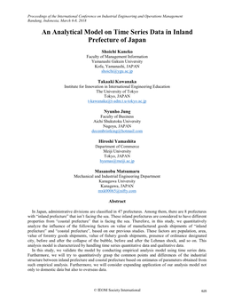 An Analytical Model on Time Series Data in Inland Prefecture of Japan