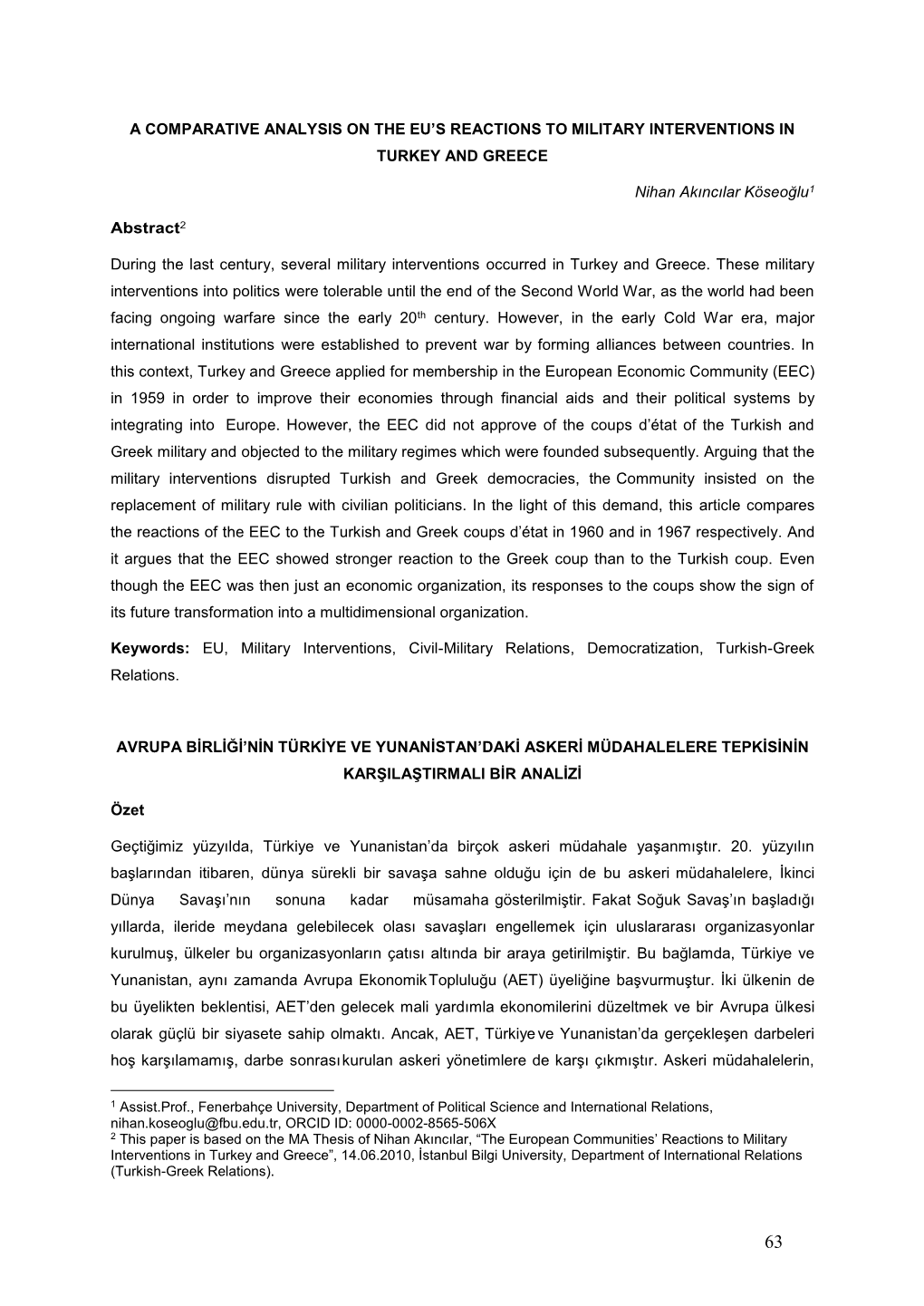 A Comparative Analysis on the Eu's Reactions To