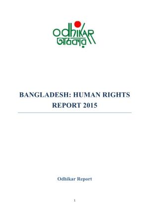 Bangladesh: Human Rights Report 2015