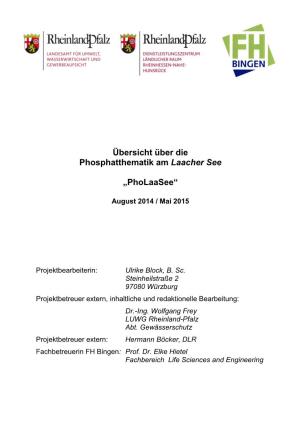 Übersicht Über Die Phosphatthematik Am Laacher See „Pholaasee“