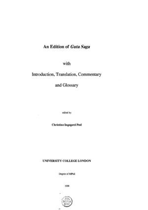 An Edition of Guta Saga with Introduction, Translation