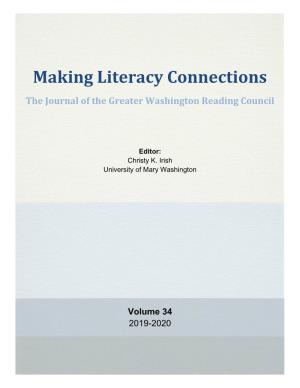 Making Literacy Connections the Journal of the Greater Washington Reading Council