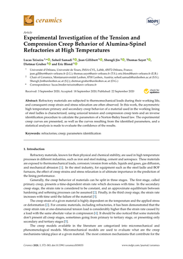 Experimental Investigation of the Tension and Compression Creep Behavior of Alumina-Spinel Refractories at High Temperatures