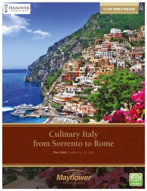 Culinary Italy from Sorrento to Rome