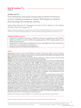 The Mechanism and Active Compounds of Semen Armeniacae Amarum Treating Coronavirus Disease 2019 Based on Network Pharmacology and Molecular Docking