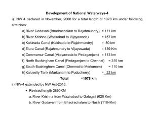 Development of National Waterways-4 I) NW 4 Declared