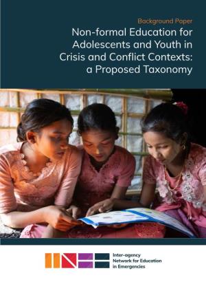 Non-Formal Education for Adolescents and Youth in Crisis and Conflict Contexts: a Proposed Taxonomy