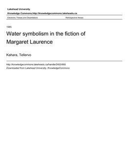 Water Symbolism in the Fiction of Margaret Laurence