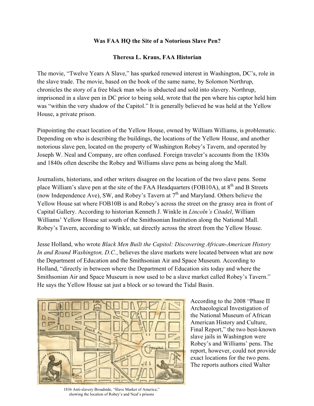 Was FAA HQ the Site of a Notorious Slave Pen?