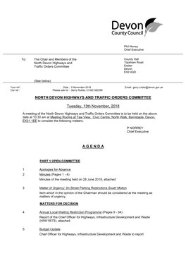 (Public Pack)Agenda Document for North Devon Highways and Traffic